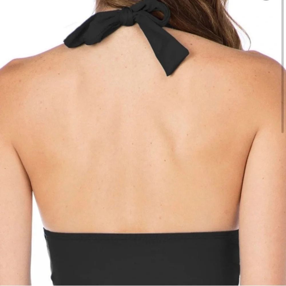 La Blanca Running Stitch Halter Tankini Top